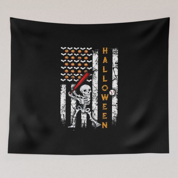 Item preview, Skeleton Baseball Halloween Batter US flag designed and sold by Beringurjoshuas.