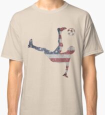 US National Team Bicycle Kick American Flag Soccer Classic T-Shirt