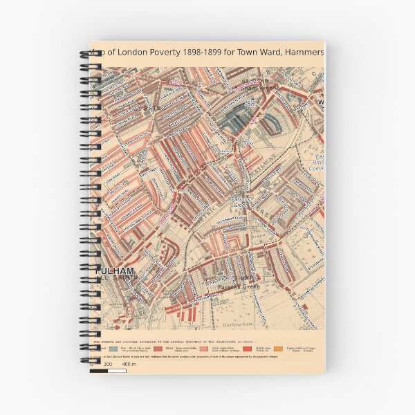 Item preview, Booth's Map of London Poverty for Town ward, Hammersmith & Fulham designed and sold by ianturton.