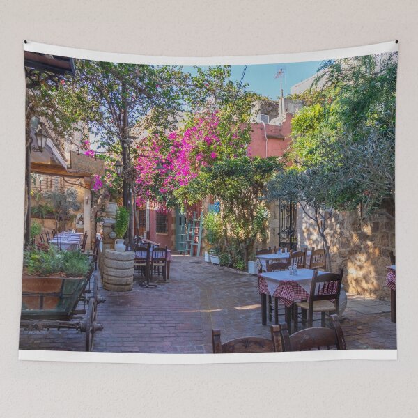 Item preview, Mesas de restaurante en la vieja Chania, Creta, Grecia designed and sold by Kevin Hellon.