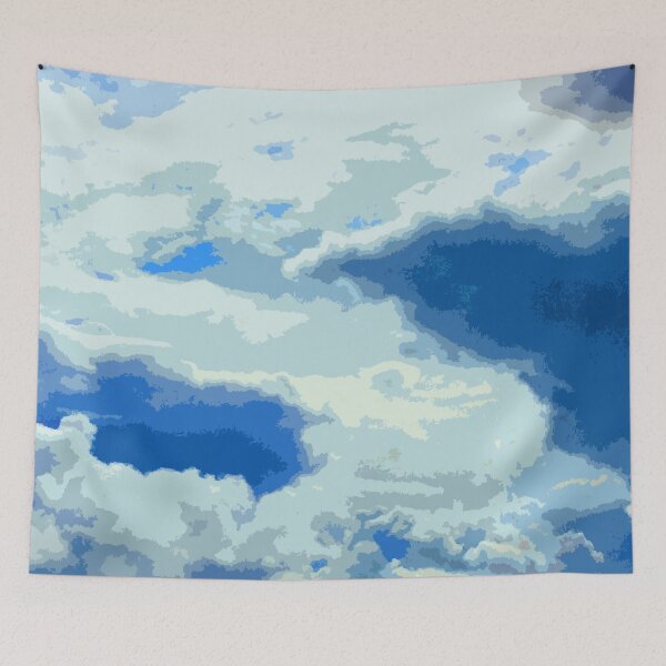 Item preview, white and blue clouds pattern designed and sold by Greengardens36.