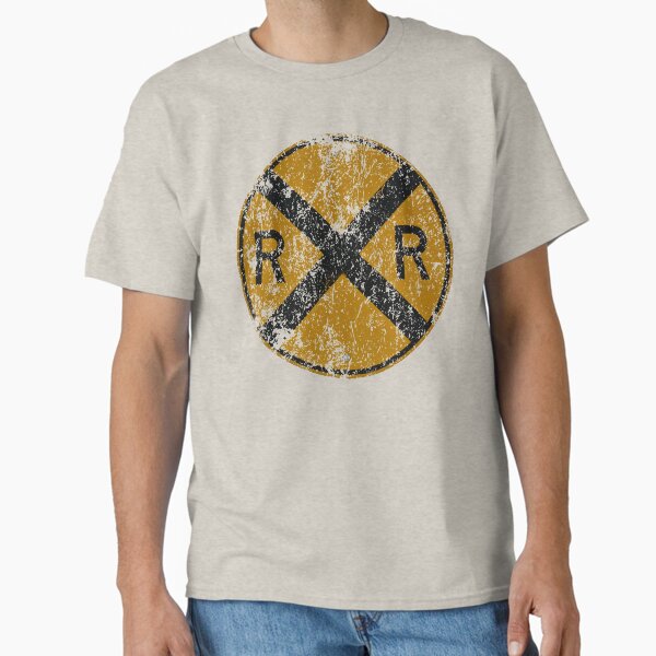 Item preview, Distressed Railroad Crossing Sign Very Cool Vintage designed and sold by DigitalNomadTee.