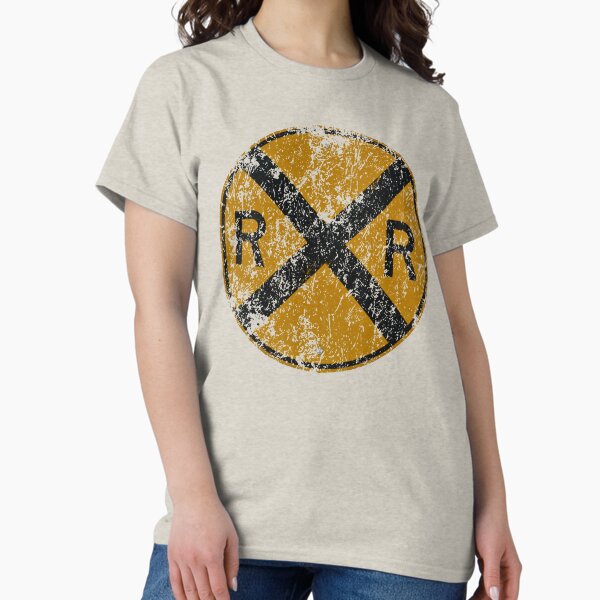 Item preview, Distressed Railroad Crossing Sign Very Cool Vintage designed and sold by DigitalNomadTee.
