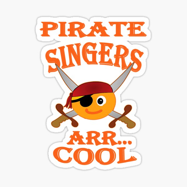 Pirate Singers ARR Cool Funny Halloween Orange Sticker