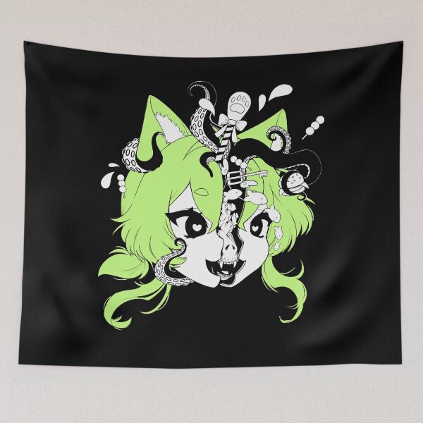 Item preview, catgirl brain - green Classic designed and sold by MaryCharlotte01.