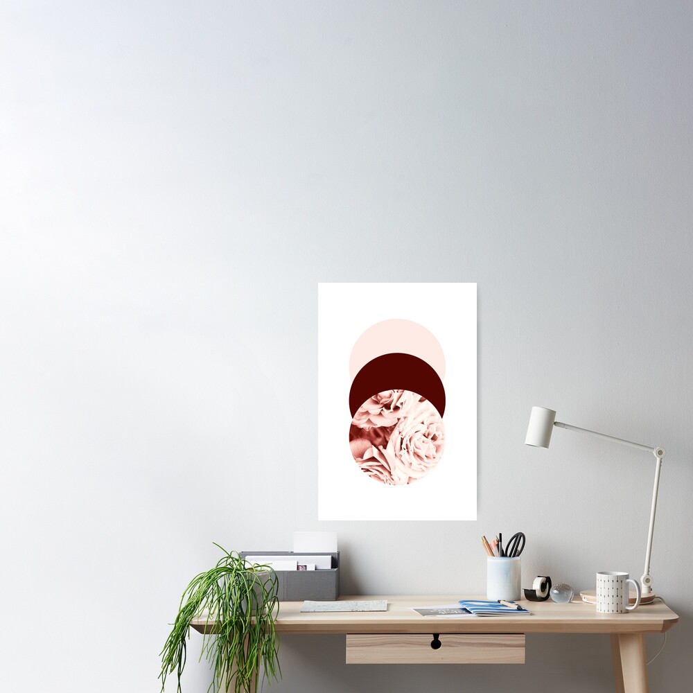Poster Poster Circular blush red roses by ARTbyJWP | redbubble.com