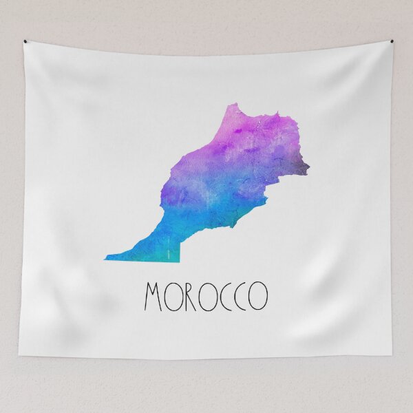 Item preview, Morocco Watercolor Map - Moroccan designed and sold by MountainD.