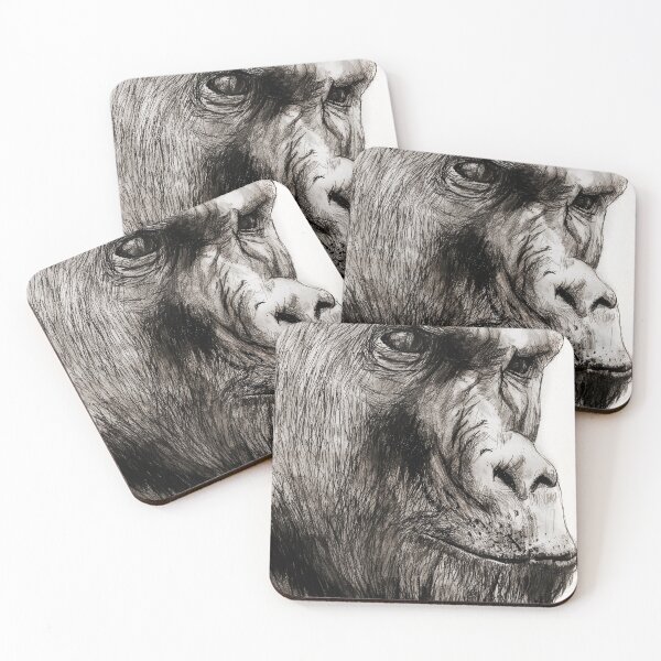 Item preview, Ape portrait, graphite drawing designed and sold by Lemomo-artworks.