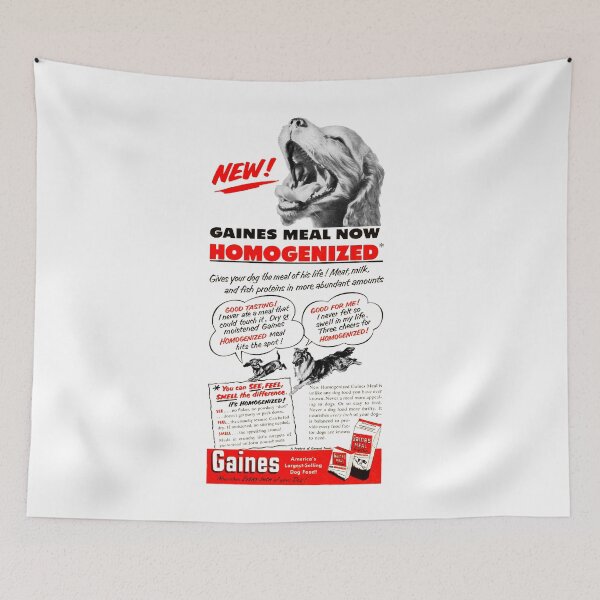 Item preview, GAINES HOMOGENIZED DOG FOOD - ADVERT designed and sold by ThrowbackAds.
