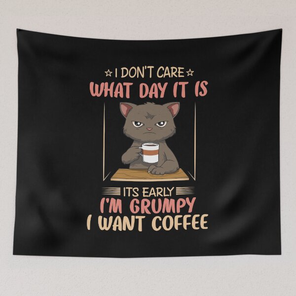 Item preview, Funny Angry Cat Coffee Lover Feline Morning Animal designed and sold by melomedia.