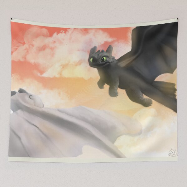 Item preview, Toothless and lightfury Flying in the Sunset designed and sold by Kaylahardyart.