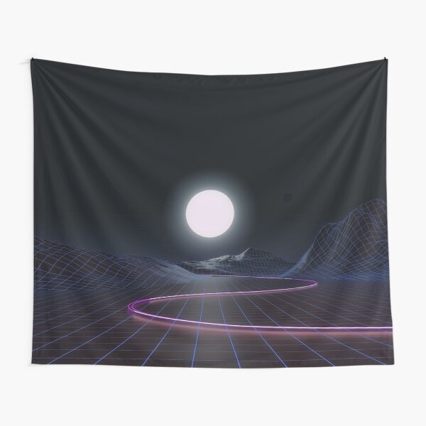 Neon Moonset Tapestry