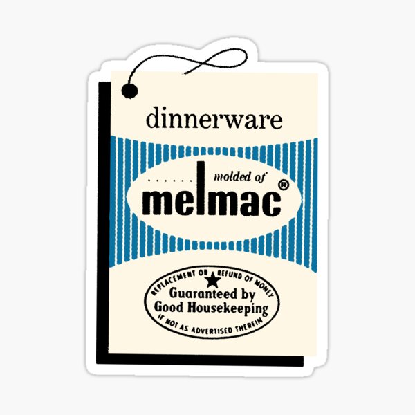 "MELMAC MOLDED OF MELMAC ADVERT" Sticker for Sale by ThrowbackAds