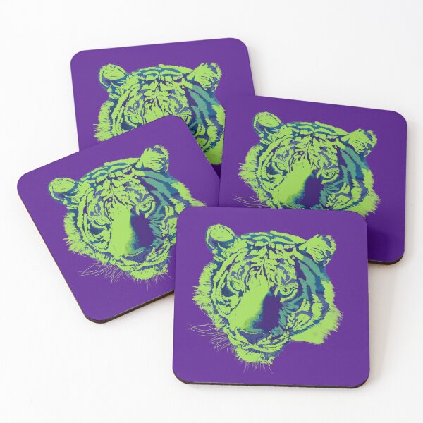 Item preview, Tiger portrait (purple green) designed and sold by Isabelle-T.