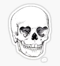 Heart Eyed Skull Sticker
