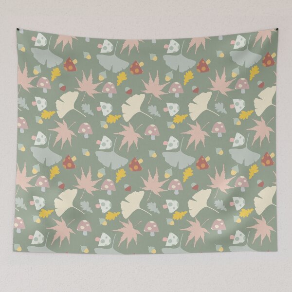 Item preview, Sage Autumn Leaf Pastel Pattern designed and sold by 22tenDesign.