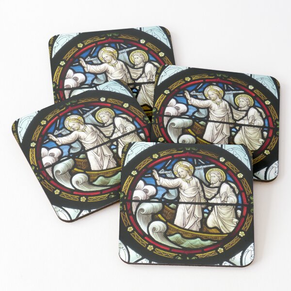 Item preview, Stained Glass with Jesus calming the storm designed and sold by AnimaChristi.