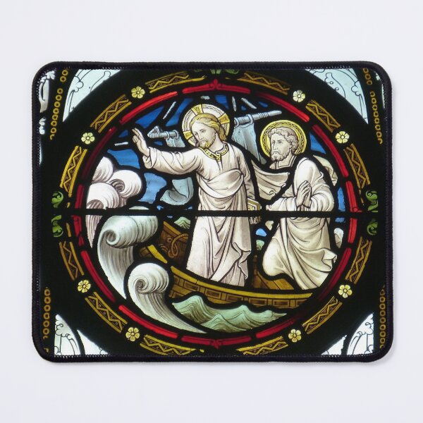 Item preview, Stained Glass with Jesus calming the storm designed and sold by AnimaChristi.