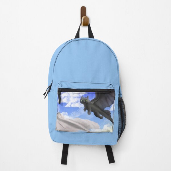Item preview, Toothless and Lightfury Flying in blue sky and clouds designed and sold by Kaylahardyart.