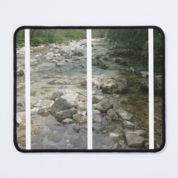 Item preview, A static shot of the clear water of a mountain stream between rocks and stones; beautiful nature in a sunny day; no people around designed and sold by Maurizio Fabbroni.
