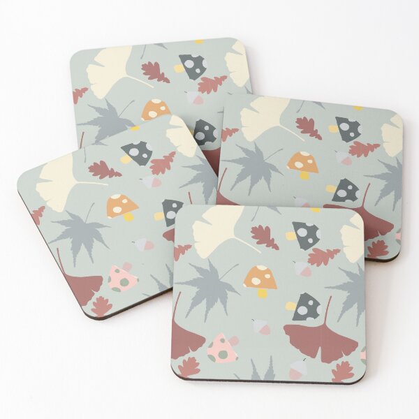 Item preview, Dusty Blue Japanese Autumn Leaf Pastel Pattern designed and sold by 22tenDesign.