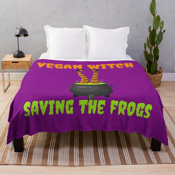 Item preview, Vegan Witch Saving the Frogs Halloween Trick or Treat designed and sold by CreativeBel.