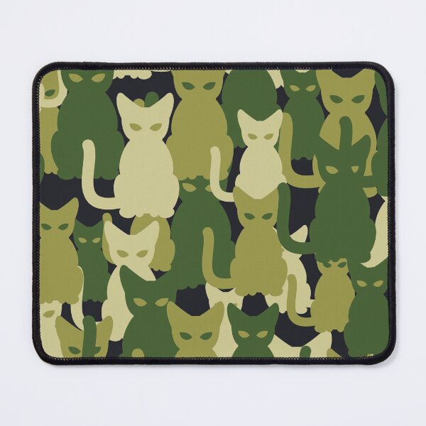 Item preview, Army Green Cat Camo Design on Black Background. designed and sold by cgroenewald.