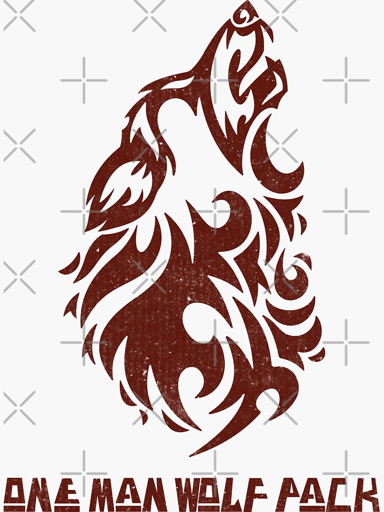 "One Man Wolf Pack. Howling Wolf" Sticker for Sale by RebelDesign