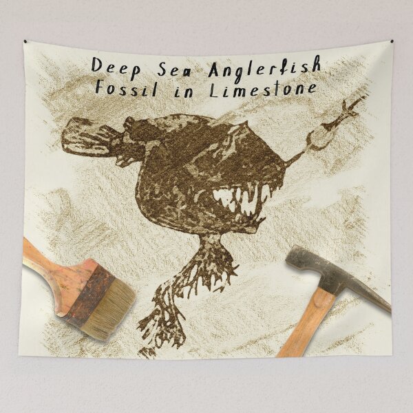 Item preview, Deep Sea Anglerfish Fossil in Limestone designed and sold by backinajpg.