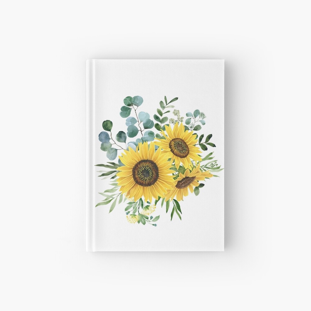 Sunflower and Eucalyptus Hardcover Journal