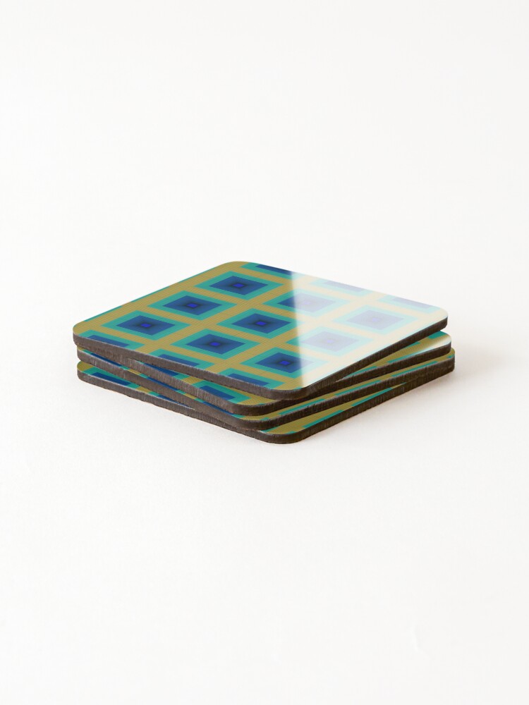 Thumbnail 4 of 5, Coasters (Set of 4), Geometric Patterns Square Shape 4 designed and sold by ClassyPatterns.