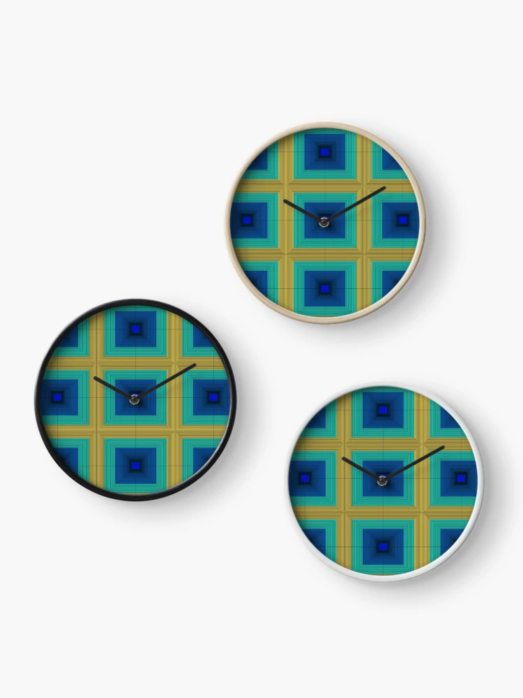 Thumbnail 3 of 4, Clock, Geometric Patterns Square Shape 4 designed and sold by ClassyPatterns.