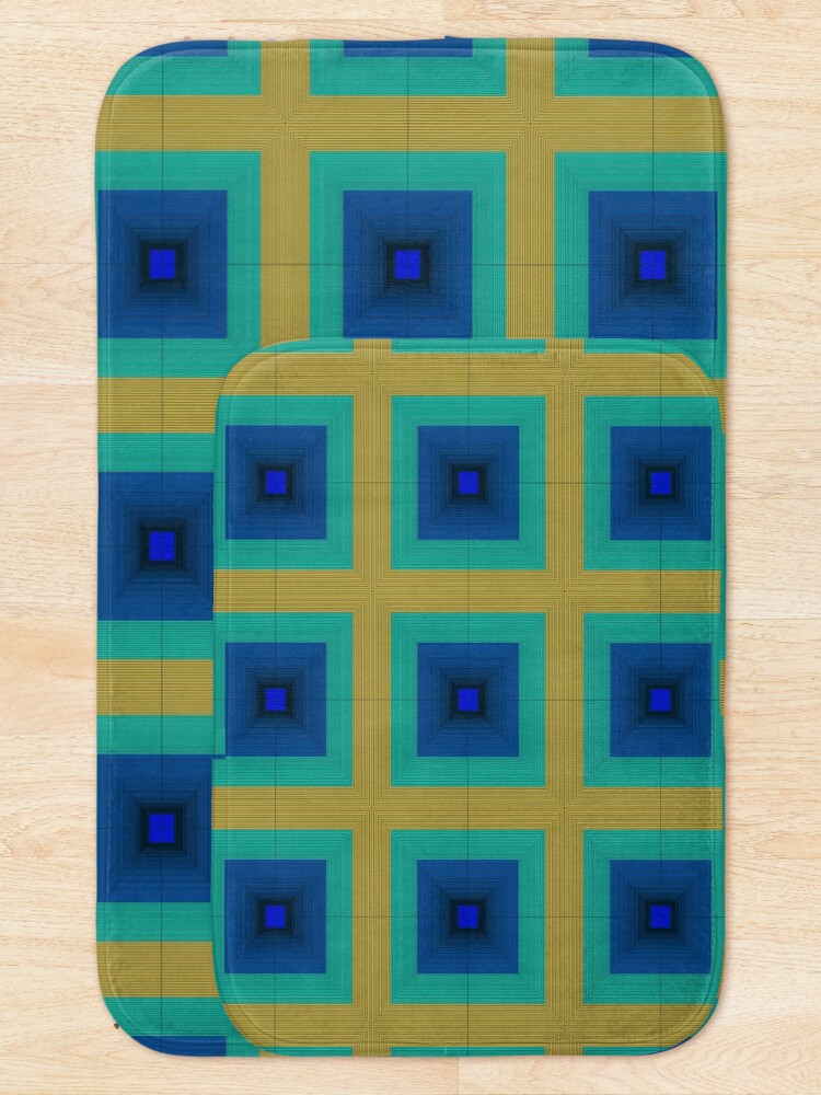 Thumbnail 5 of 6, Bath Mat, Geometric Patterns Square Shape 4 designed and sold by ClassyPatterns.