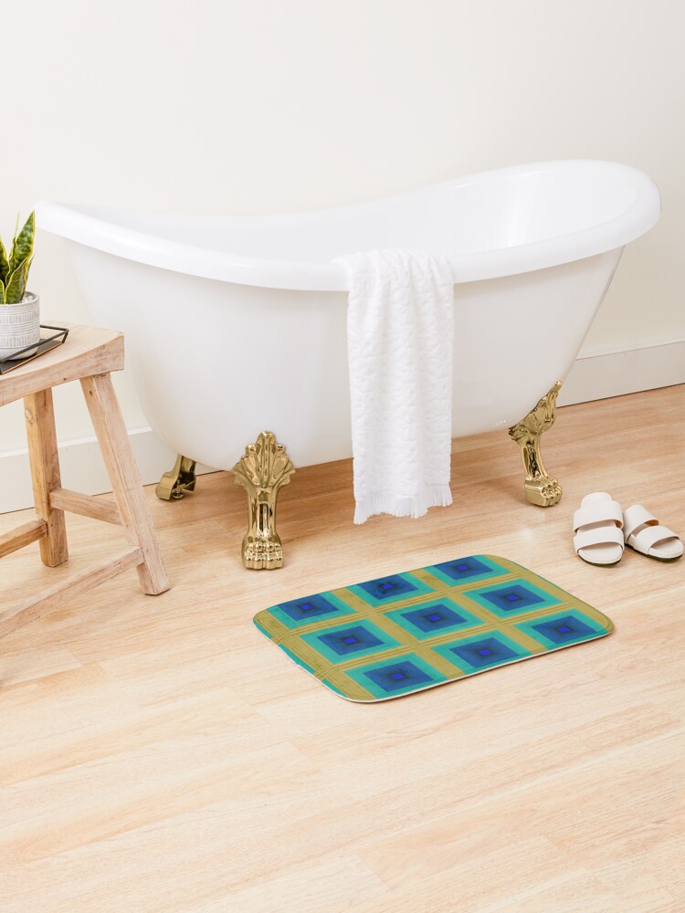 Thumbnail 2 of 6, Bath Mat, Geometric Patterns Square Shape 4 designed and sold by ClassyPatterns.