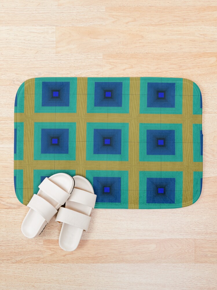 Thumbnail 1 of 6, Bath Mat, Geometric Patterns Square Shape 4 designed and sold by ClassyPatterns.