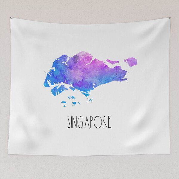 Artikelvorschau, Singapur Aquarell Karte - Singapurisch entworfen und verkauft von MountainD.