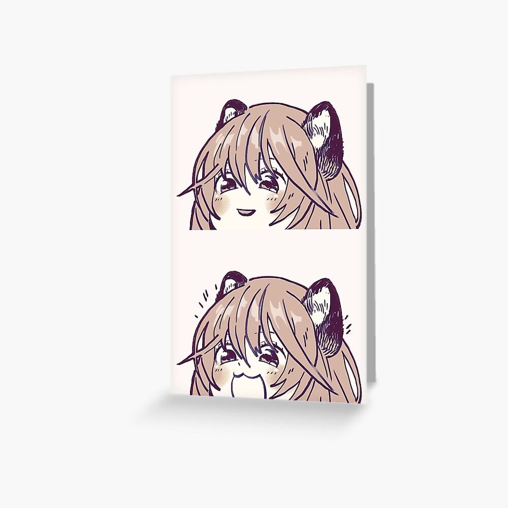 "my double pack of happy raccoon noises raphtalia meme" Greeting Card