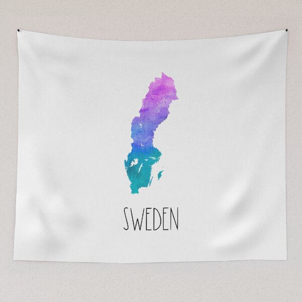 Item preview, Sweden Watercolor Map - Swedish designed and sold by MountainD.