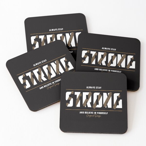 Item preview, Motivational Slogan - Always Stay Strong and Believe in Yourself  - White & Brown Abstract Design designed and sold by WearWolfDesigns.