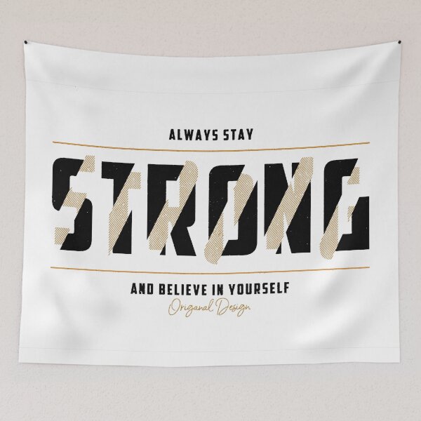 Item preview, Motivational Slogan - Always Stay Strong and Believe in Yourself  - Black & Brown Abstract Design designed and sold by WearWolfDesigns.