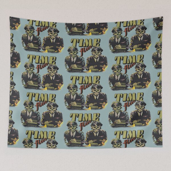 Item preview, Time Flies Skeleton Pilot Crew On Plane Sarcastic Funny Slogan And Design designed and sold by TrulyEpoque.