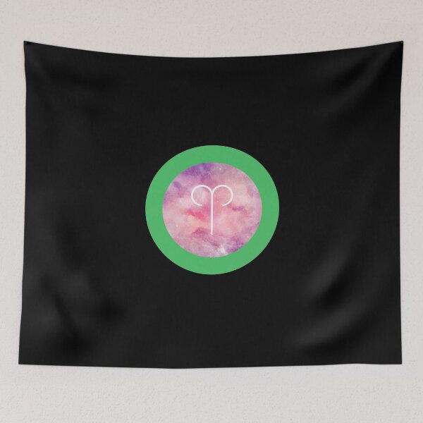 Item preview, Aries Watercolor Zodiac green Horoscope Star Sign Gift designed and sold by Hyper-Field.