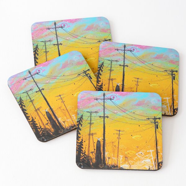 Item preview, Sunset Powerline Wendigo Eyes Trees designed and sold by Hnd-drwn.