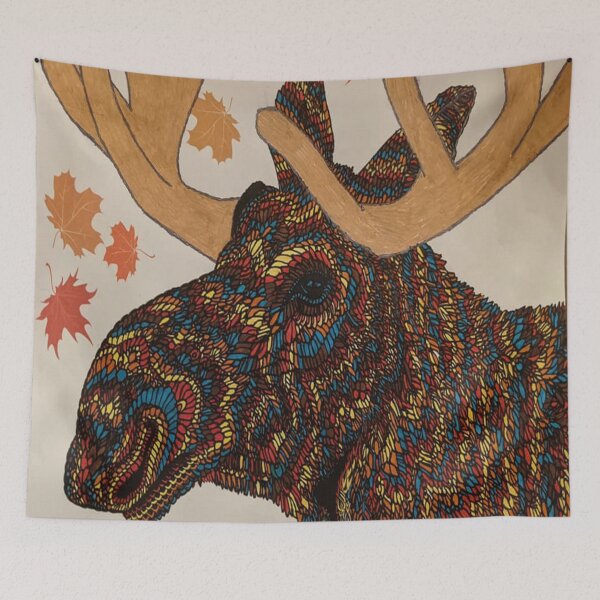 Item preview, Moose In The Autumn Leaves Colors of Fall designed and sold by Missy69.