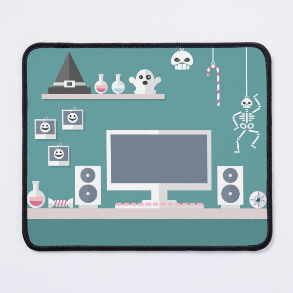 Item preview, Cartoon drawing of an Halloween workstation designed and sold by SooperYela.