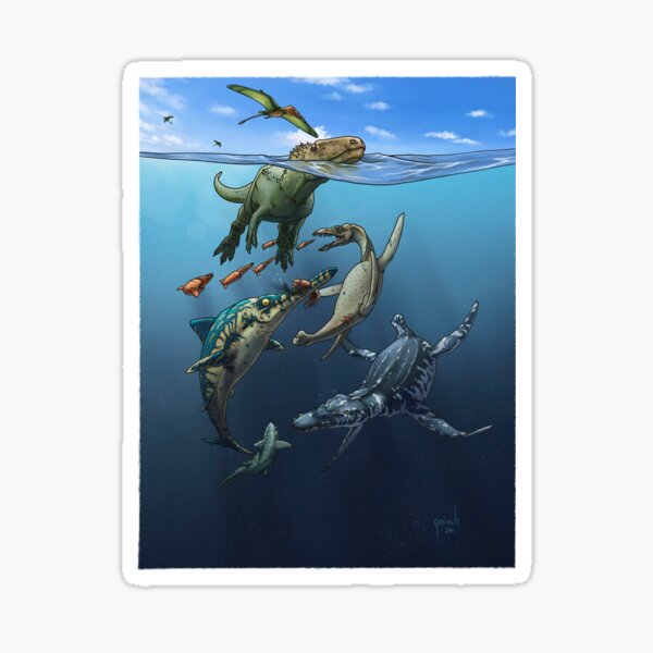 Cruel Jurassic Sea Glossy Sticker