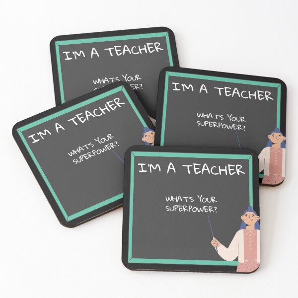Item preview, I'm A Teacher What's Your Superpower Woman Pointing At A Board In Black designed and sold by LuckyKermit.