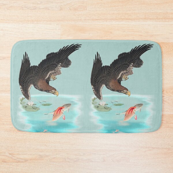 Item preview, Eagle Preying On Koi Carp Vintage Japanese Illustration designed and sold by TrulyEpoque.