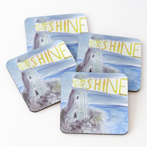 Item preview, Shine: Inspiring Quote Lighthouse Illustration designed and sold by Clare Walker.