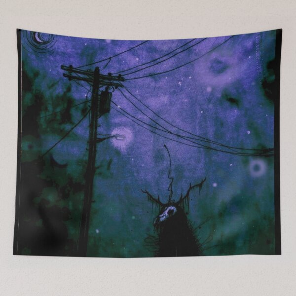 Item preview, Purple Night Wendigo Powerline Streetlight Moon  designed and sold by Hnd-drwn.
